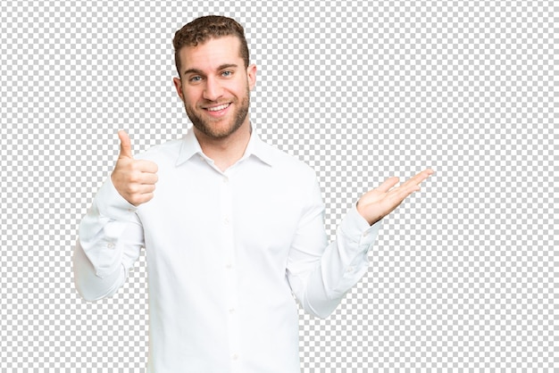 PSD young man over isolated chroma key background