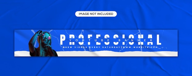 PSD youtube banner channel cover art design with linkedin header social media banner template