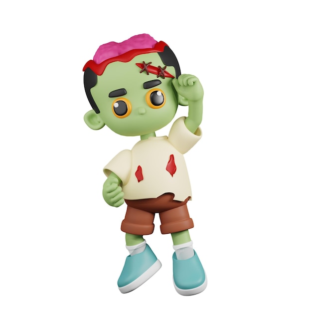 PSD zombie congrats 3d cartoon pose