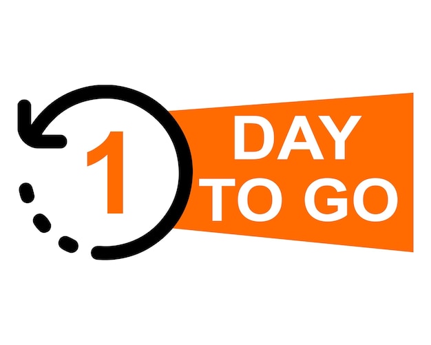 1 day to go vector play button