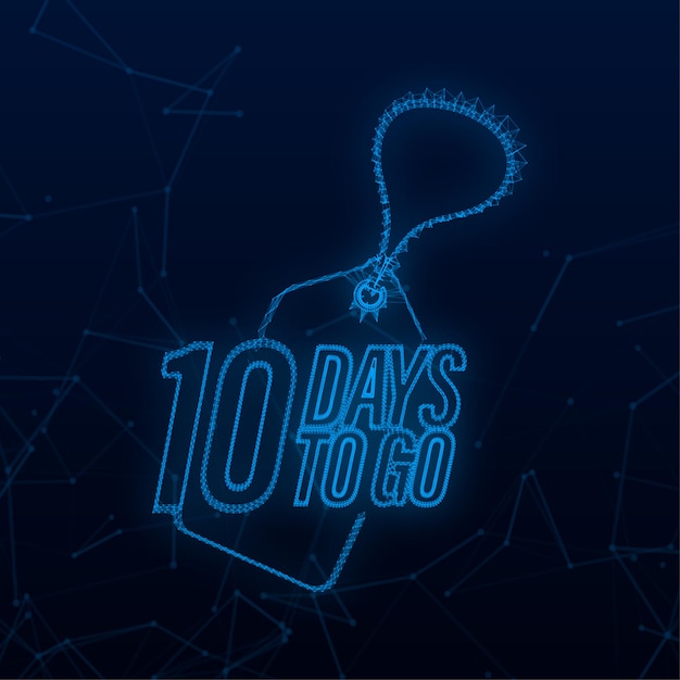 Vector 10 days to go. vector typographic design. vector stock illustration