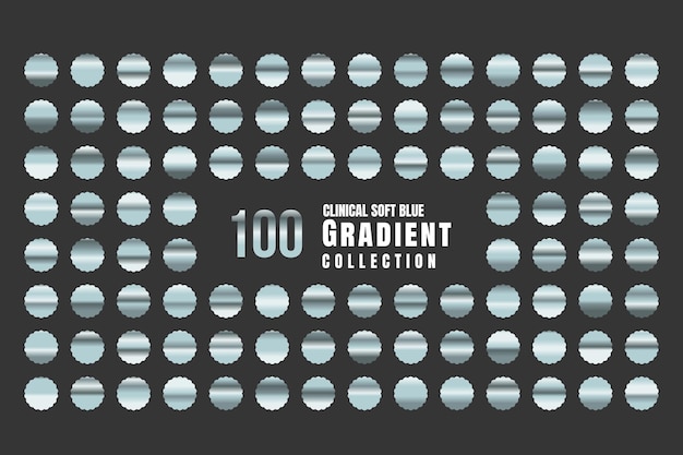 Vector 100 clinical soft blue gradient collection