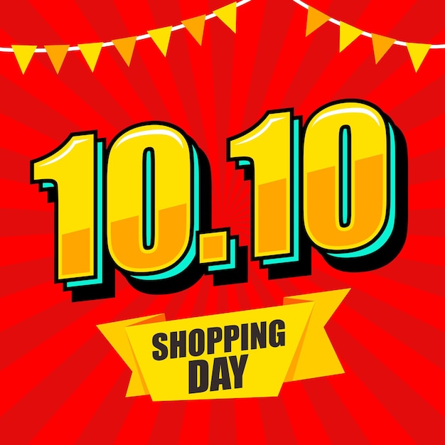 Vector 1010 shopping day expression pop art comic style