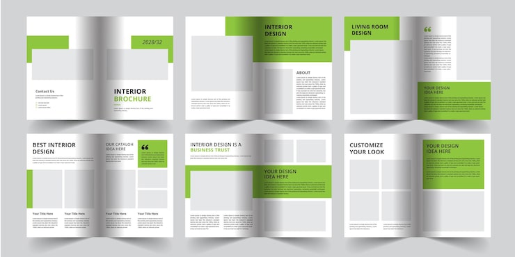 Vector 12 page interior brochure template