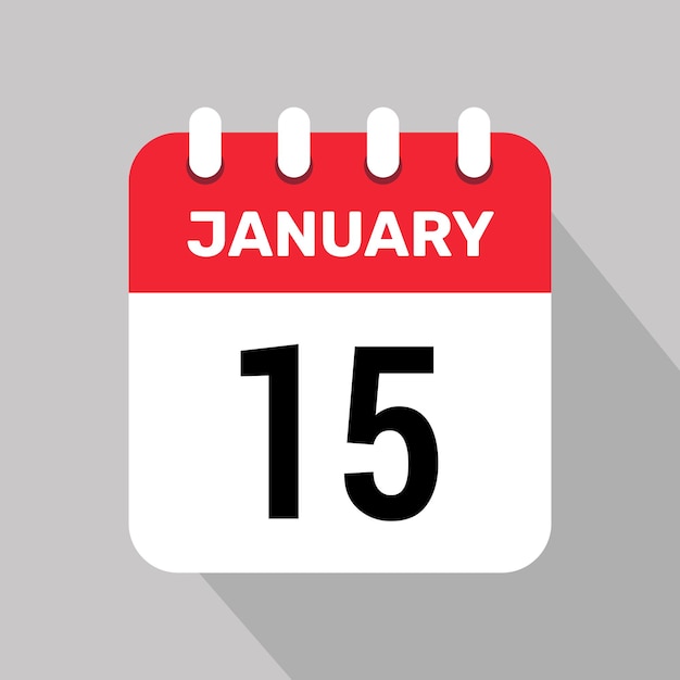15 january calendar icon vector graphic design