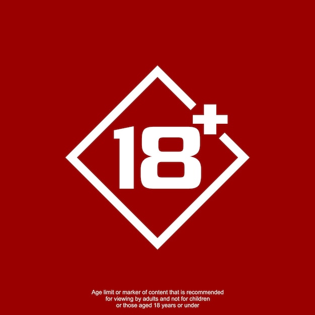Vector 18 plus vector logo with square concept