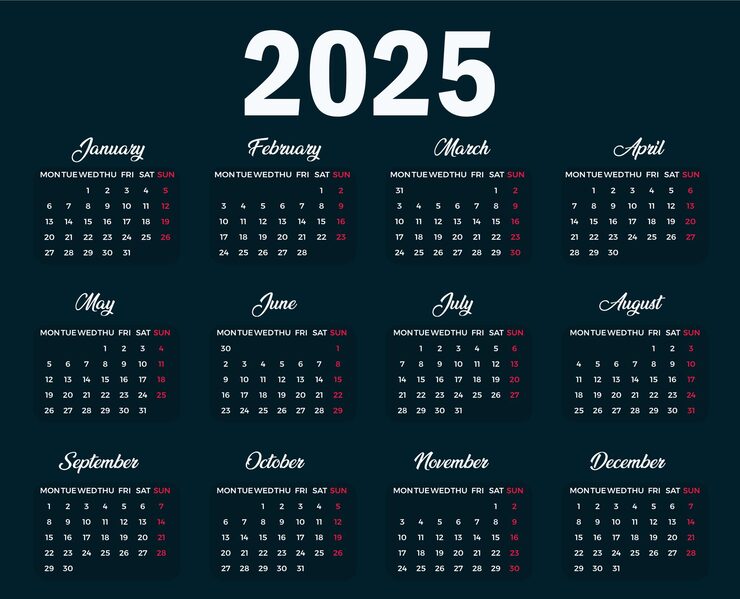 Vector 2025 new year calendar design templates