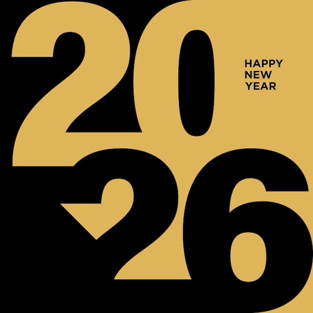 Vector 2026 flat new year number design vector illustration
