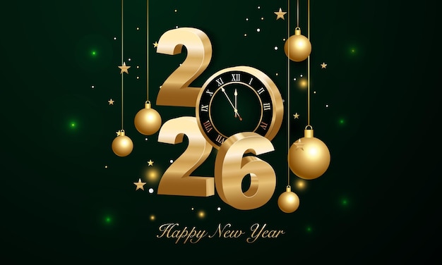 Vector 2026 happy new year background design greeting card banner poster vector illustration