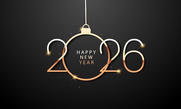 Vector 2026 happy new year background design greeting card banner poster vector illustrationxa