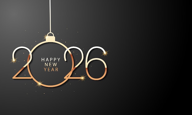 Vector 2026 happy new year background design greeting card banner poster vector illustrationxa