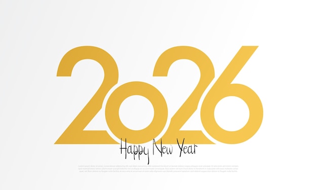 Vector 2026 happy new year design with golden number