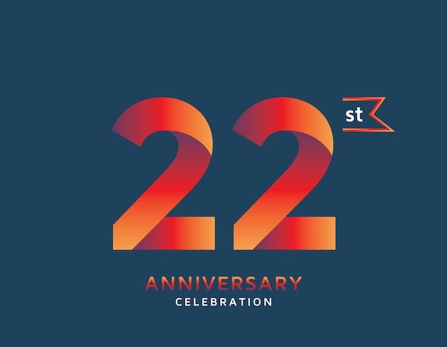 Vector 22st anniversary colorful