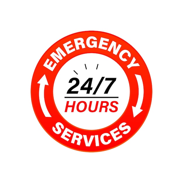 247 hours emergency service vector