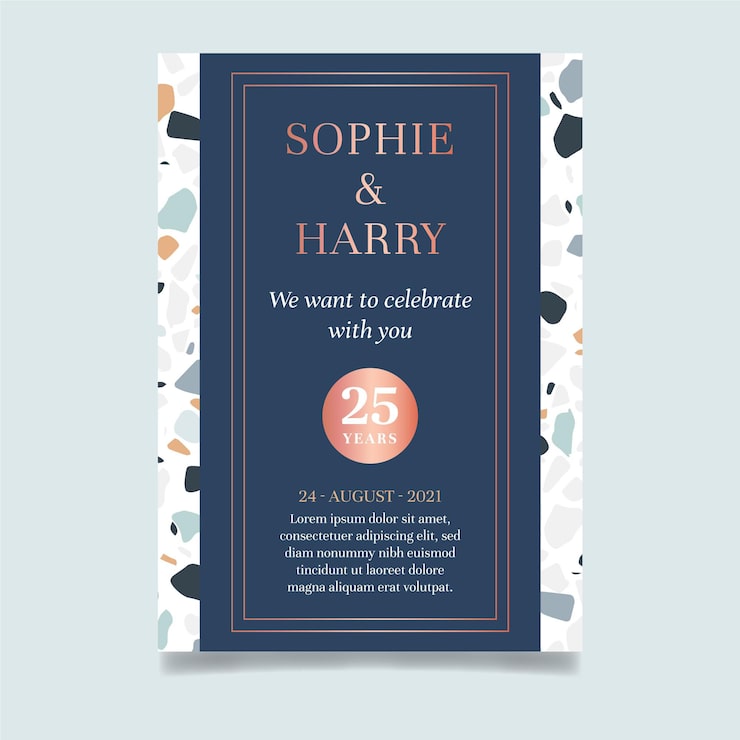 Vector 25 years anniversary card