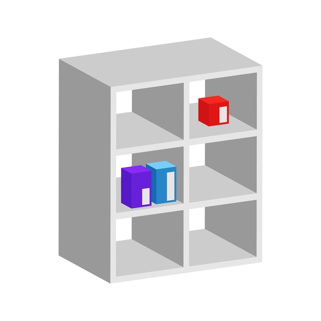 Vector a 2d icon of storage racks interior furniture
