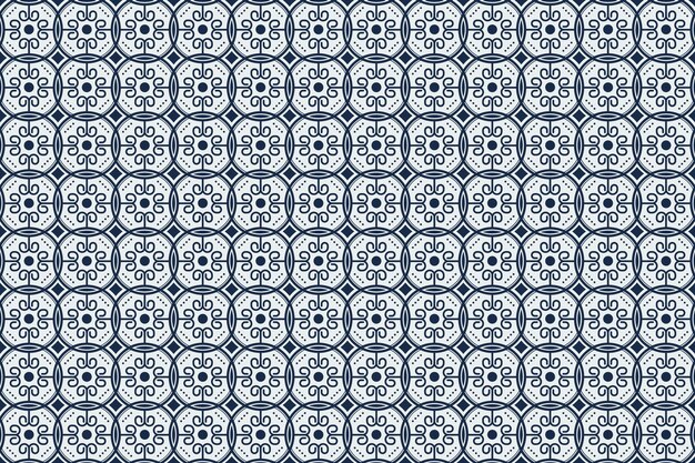 Vector 3632_ornamental circle bloom seamless pattern