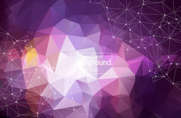 Vector 3d abstract polygonal space purple background