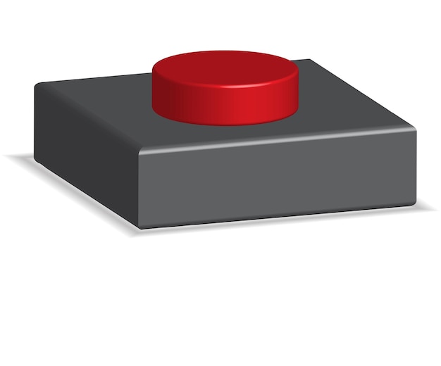 Vector 3d button design with red button color 3d button switch