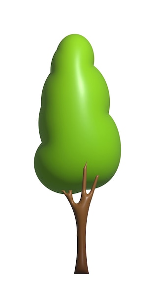 Vector 3d cartoon tree