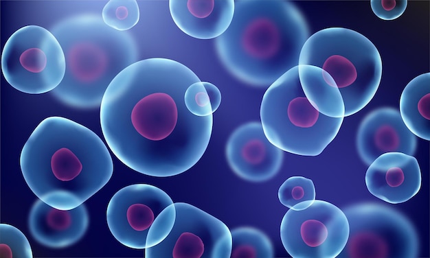 Vector 3d cell stem science background