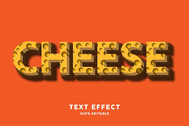 Vector 3d cheese text effect, editable text
