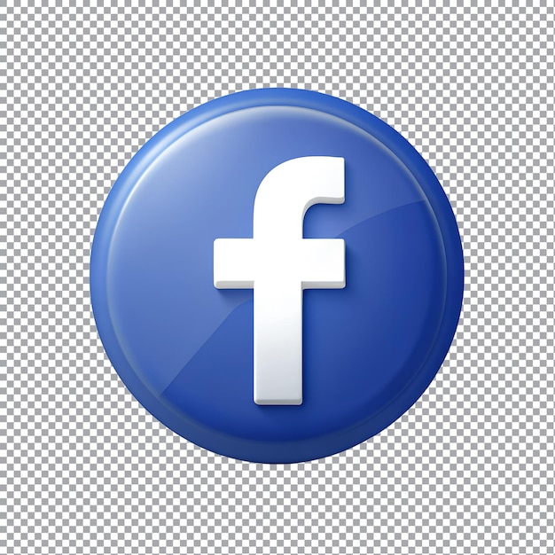 Vector 3d circle facebook logo isolated on a transparent background