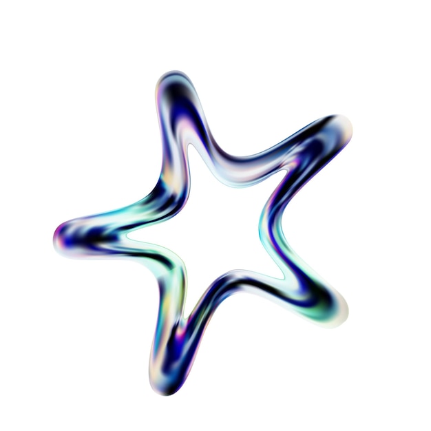 Vector 3d crystal glass element glossy iridescent geometric shape 3d vector illustration