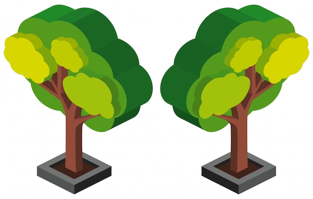 Vector 3d design for green tree