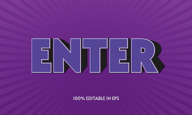 Vector 3d editable text effect bold style