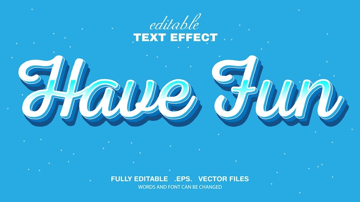 3d editable text effect have fun theme premium vector