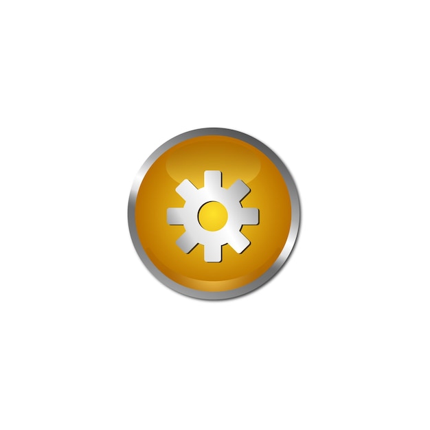 Vector 3d icon cogwheel button vector
