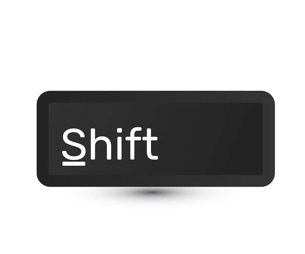 Vector 3d icon shift computer key button on white background new idea design vector