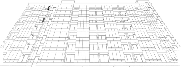 Vector 3d illustration of building project