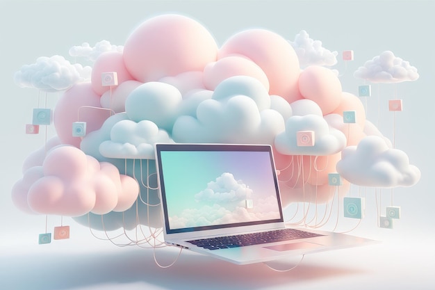 Vector 3d illustration of cloud computing concept