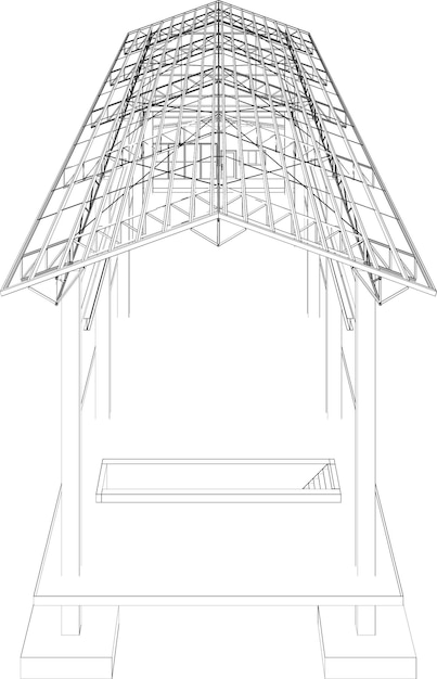 Vector 3d illustration of industrial building