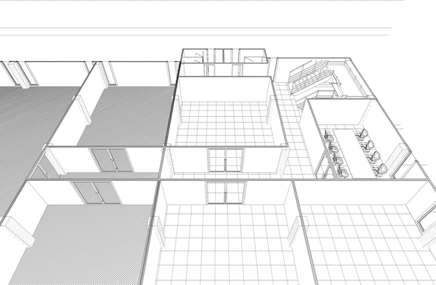 Vector 3d illustration of residential project