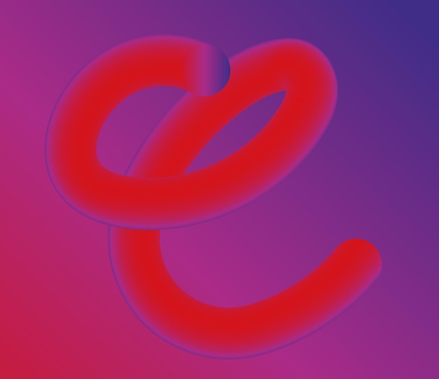 Vector 3d letter e