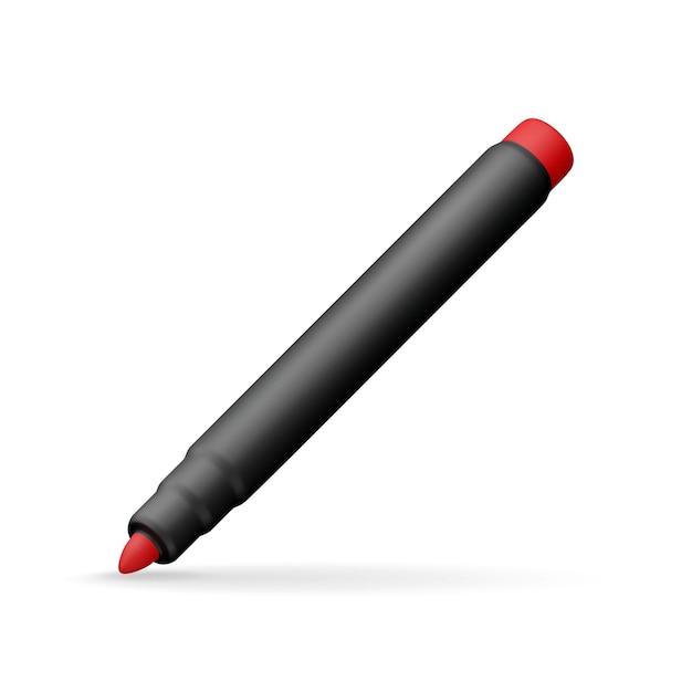Vector 3d markers pen isolated on white