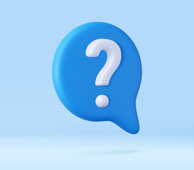 Vector 3d message box with question mark icon speech bubbles with a question mark faq support help concept 3d rendering vector illustration