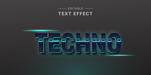 Vector 3d metallic technology text effect