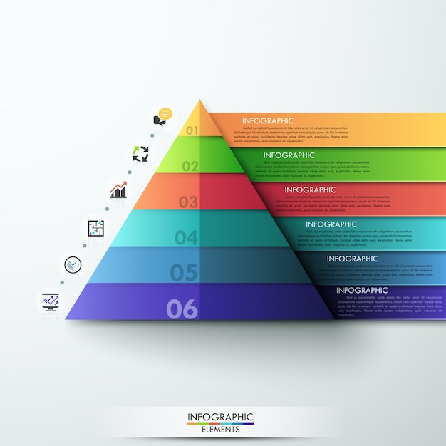 Vector 3d modern infographic option pyramid template