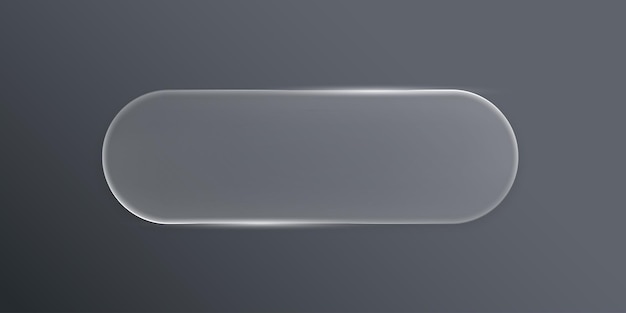 Vector 3d modern rounded rectangular elements in the style of liquid glass and glossy surface user interface element for ui ux design glass morphism transparent frames and buttons vector illustration