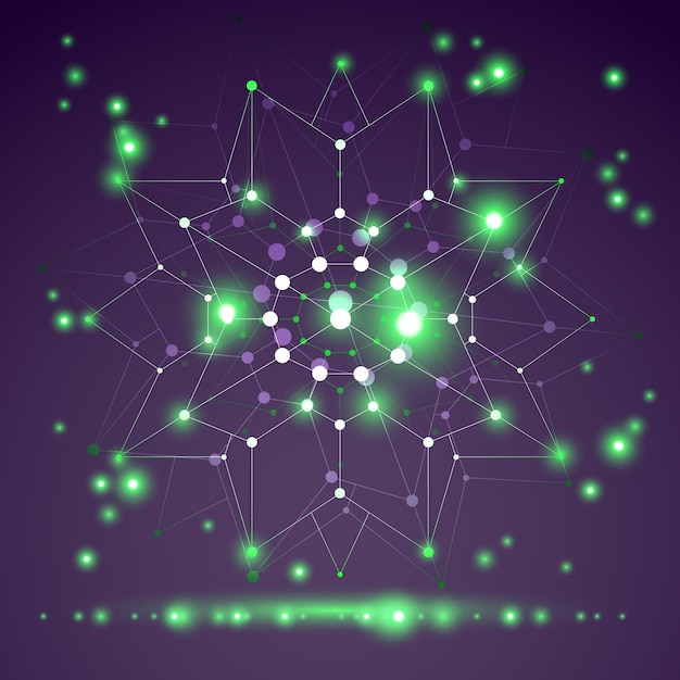 Vector 3d origami abstract wireframe object, vector abstract design element, clear eps 10.