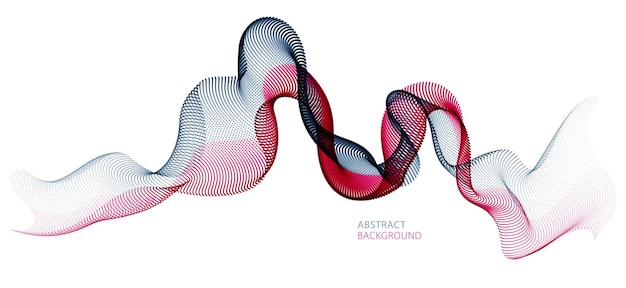 Vector 3d particles mesh array, sound wave flowing. round points vector effect illustration. blended mesh, future technology relaxing wallpaper.