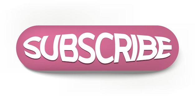 Vector 3d pink subscribe button