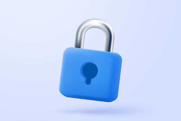 Vector 3d privacy lock icon signs with secure for online payment safety concepts minimal password firewall secure for protect crime with hacker 3d password correct buttons icon vector render illustration