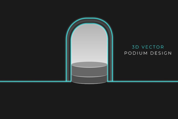 Vector 3d product podium stand and black background vector