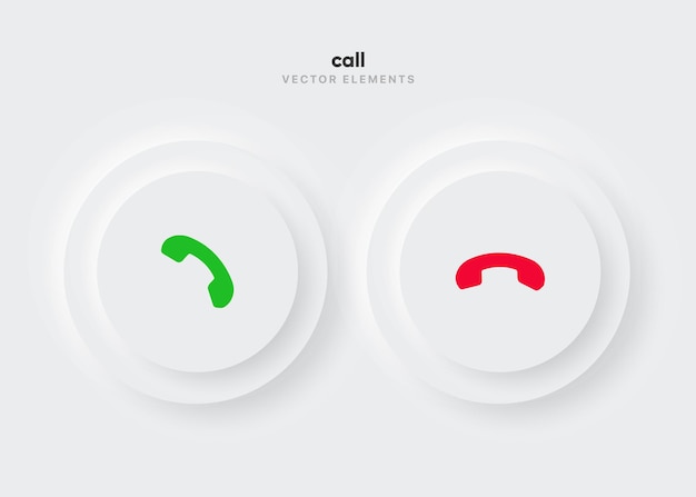 Vector 3d push phone button icon incoming call calling mobile voice talk contact symbol accept call