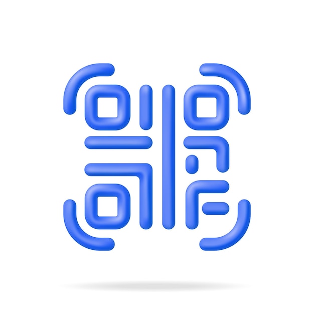 Vector 3d qr code icon isolated